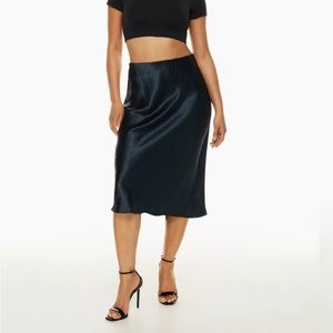 Never worn! Babaton slip satin midi skirt size 0